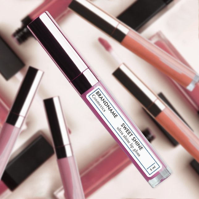 Lip Tint & Gloss Chic Light Blue Border Product Labels (Creator Uploaded)
