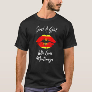 Lip Women's Girls Love Flag Montenegro T-Shirt