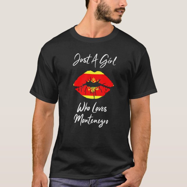Lip Women's Girls Love Flag Montenegro T-Shirt (Front)