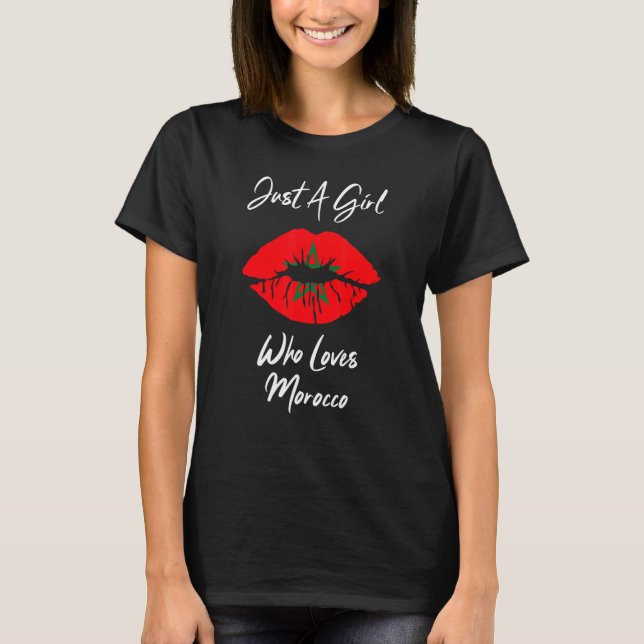 Lip Women's Girls Love Flag Morocco T-Shirt (Front)