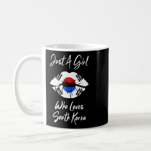 Lip Womens Girls Love Flag South Korea  Coffee Mug