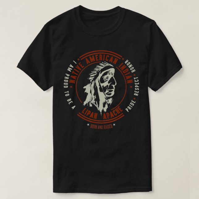 Lipan APACHE Native American Indian Retro Chief  T-Shirt (Design Front)