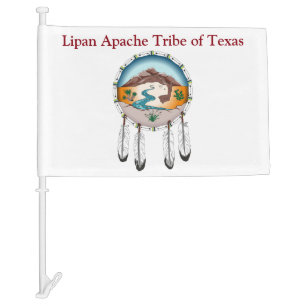 Lipan Apache Tribe of Texas White Car Flag