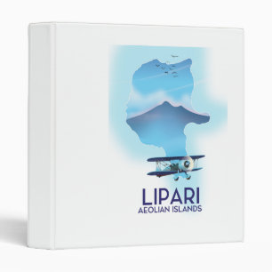 Lipari Aeolian Islands map 3 Ring Binder