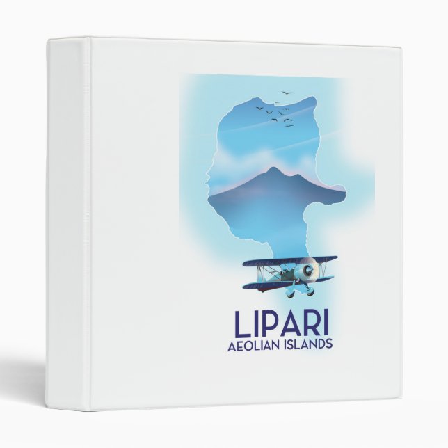 Lipari Aeolian Islands map 3 Ring Binder (Front/Spine)