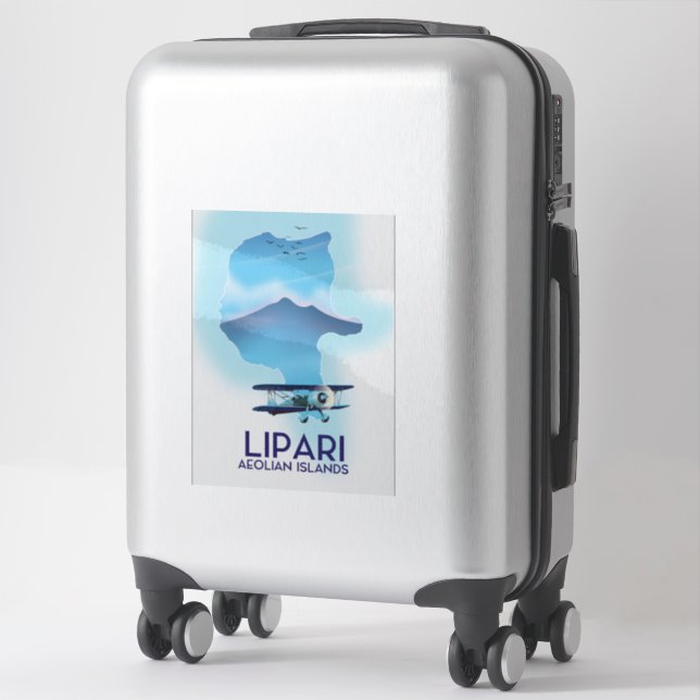 Lipari Aeolian Islands map Sticker (Suitcase)