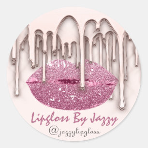 Lipgloss By IG Rose Berry Drip Product Cosmetics Classic Round Sticker