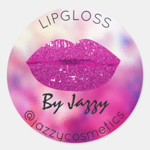 Lipgloss By Makeup Artist Pink Product Promotional Classic Round Sticker