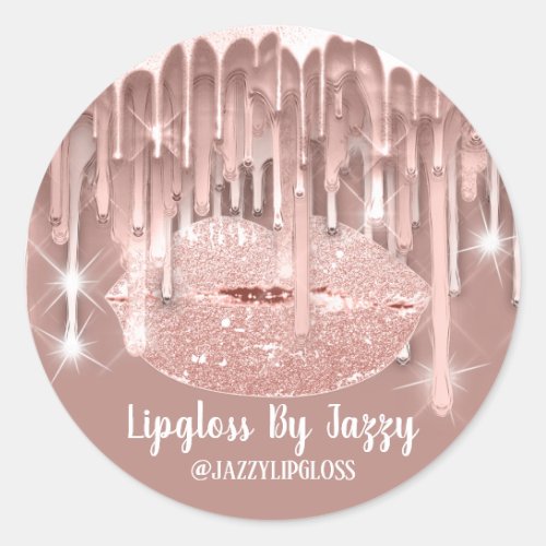 Lipgloss Makeup Drips Packaging Rose Powder Classic Round Sticker