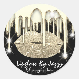 Lipgloss Makeup Gold Drips Packaging Spark vip Classic Round Sticker