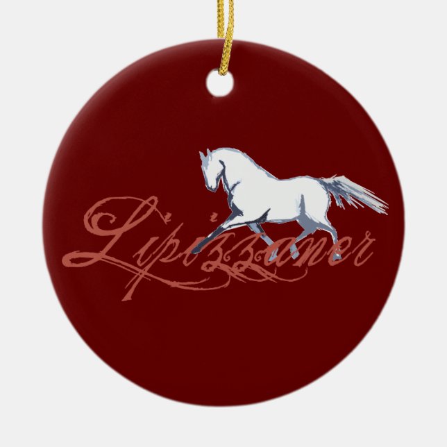 Lipizzaner Ceramic Ornament (Front)
