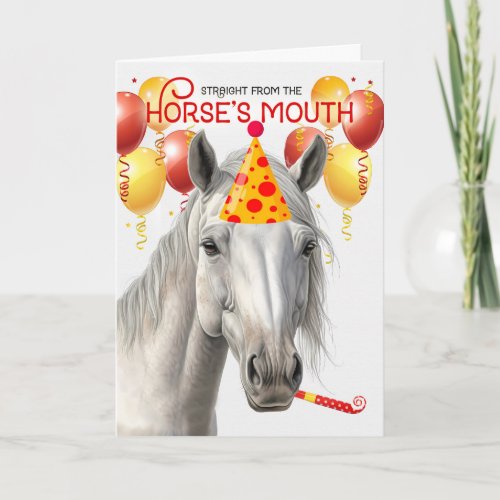Lipizzaner White Horse Funny Birthday Card