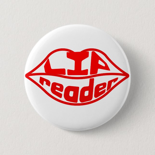 Lipreader badge deaf hearing deafness lipread lips button (Front)