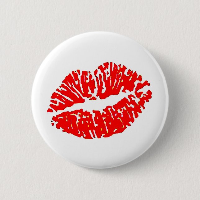 lips-7571-red pinback button (Front)