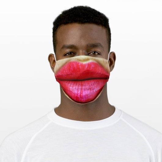 Lips Adult Cloth Face Mask (Worn)