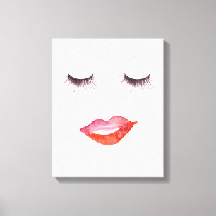 Lips and Eyelashes Canvas Print