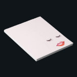 Lips and Eyelashes Notepad<br><div class="desc">Lips and Eyelashes watercolor on girly pink</div>