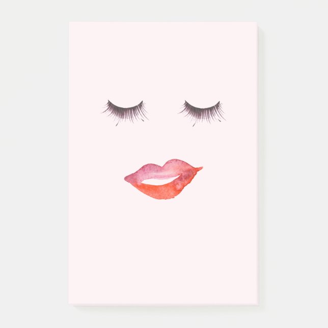 Lips and Eyelashes Post-it Notes (Front)