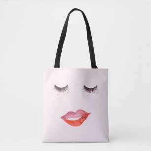 Lips and Eyelashes Tote Bag