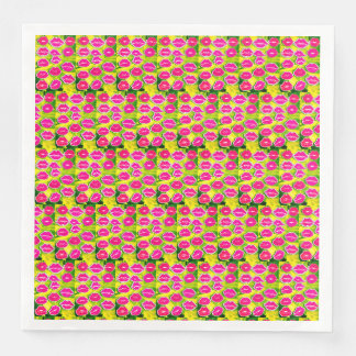 Lips and Kisses Print Paper Napkins". Dinner Napkins