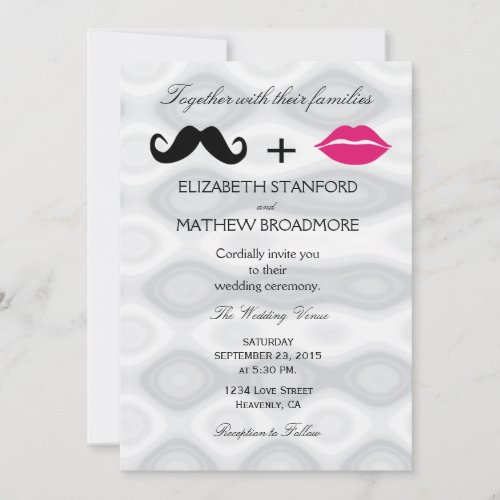 Lips and Moustache Wedding Invitation