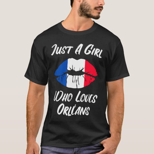 Lips and Mouth Love French Flag Orleans T-Shirt (Front)