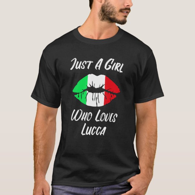 Lips and Mouth Love Italian Flag Lucca T-Shirt (Front)