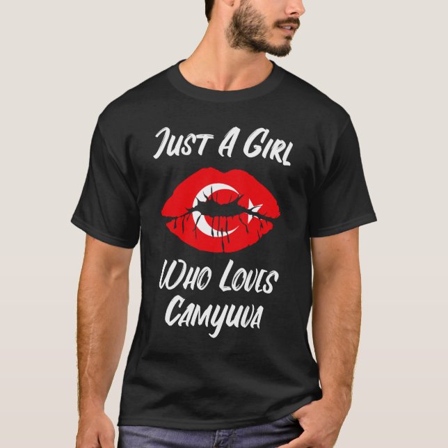 Lips and Mouth Love Turkish Flag Camyuva T-Shirt (Front)
