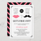 Lips and Mustache Gender Reveal Baby Shower Invite (Front/Back)