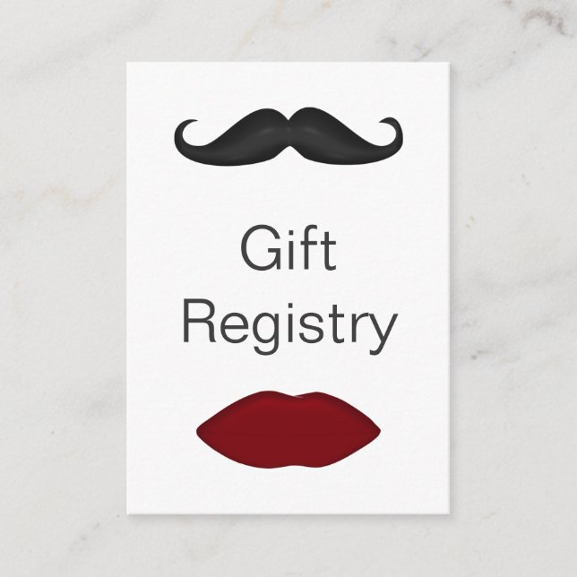 lips and mustache mod Gift registry  Cards (Front)
