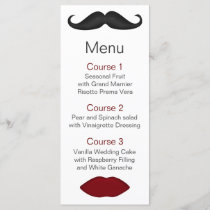 lips and mustache mod wedding menu