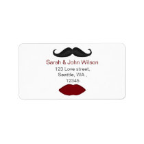lips and mustache return address label