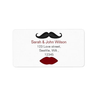 lips and mustache return address label
