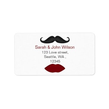 lips and mustache return address label