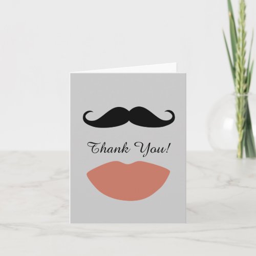 Lips and Mustache Thank You Card