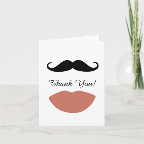 Lips and Mustache Thank You Card