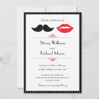 Lips and Mustache Wedding Invitation