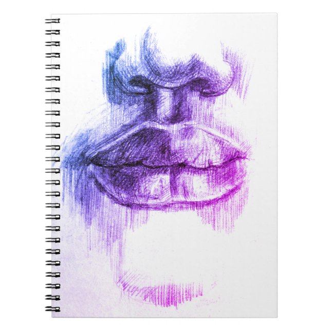 Lips and Nose drawing, Pencil art Notebook (Front)
