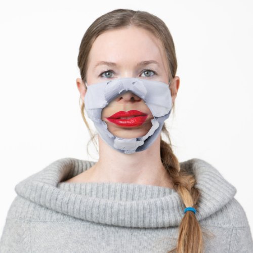 Lips and Nose Optical Illusion Adult Cloth Face Mask