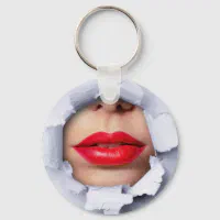 Lips Kissy Glitter Keychain 