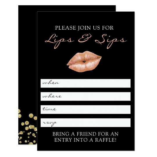 Lips And Sips Lipsense Party Invitation
