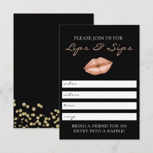 Lips and Sips Lipsense Party Invitation
