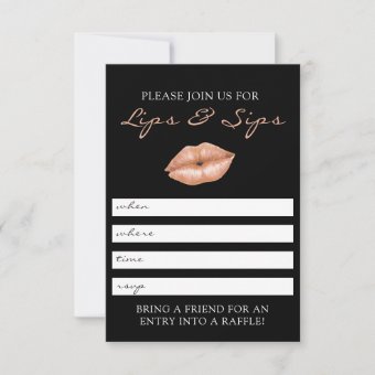 Lips and Sips Lipsense Party Invitation | Zazzle
