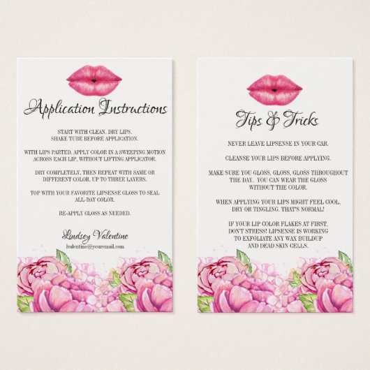 Lips Application Instructions and Tips and Tricks (Front & Back)