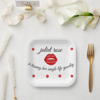 Lips Bachelorette Party Paper Plates