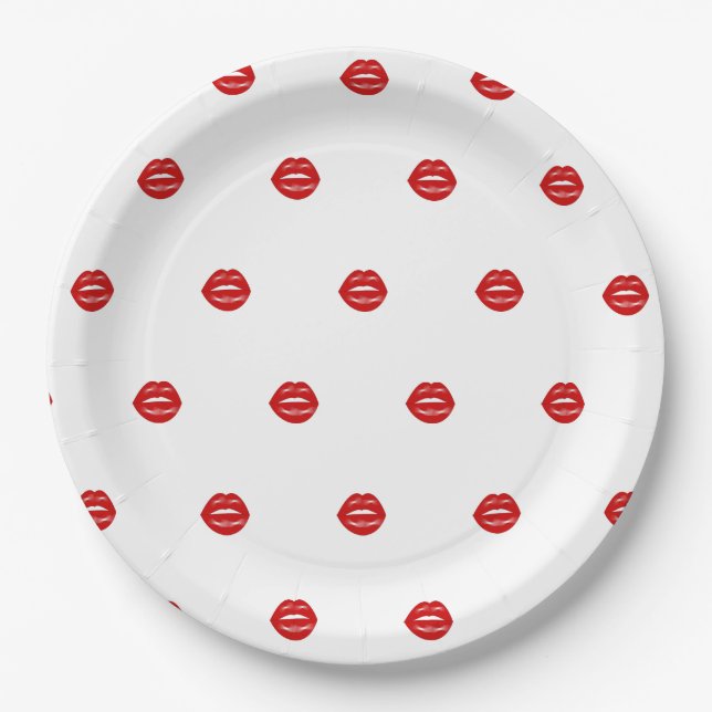Lips Bachelorette Party Paper Plates (Front)