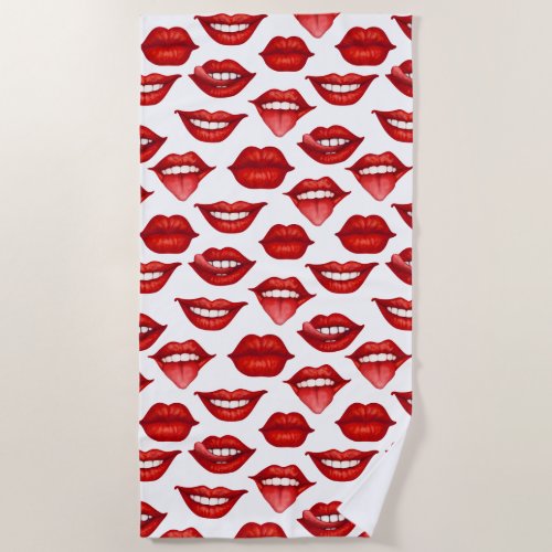 Lips Beach Towel