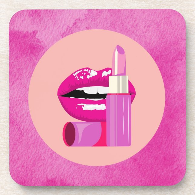 Lips Beverage Coaster (Front)
