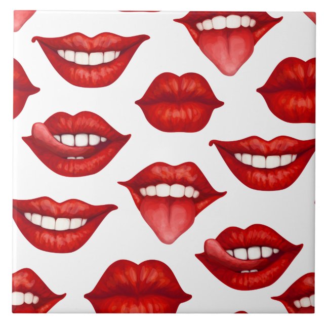 Lips Ceramic Tile (Front)