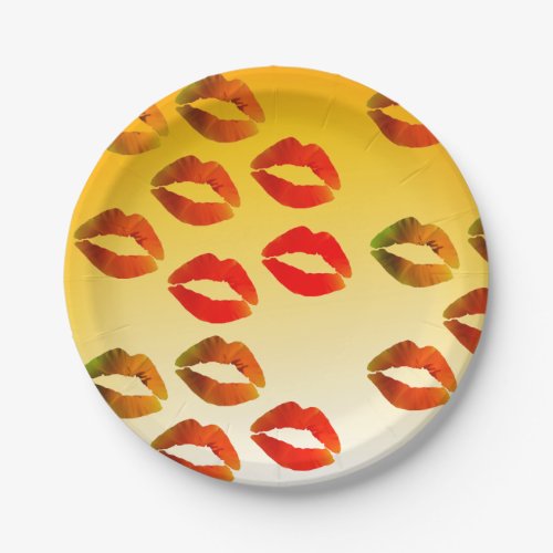 Lips Custom Paper Plates 7 in